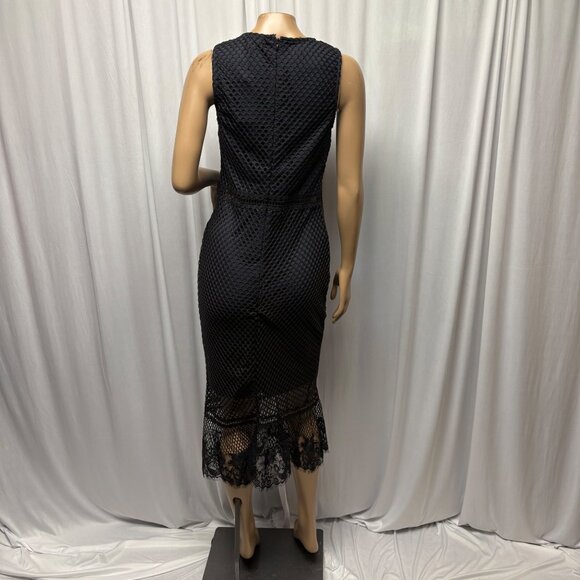 Romeo and Juliet Couture Black Mesh Lace Midi Dress Womens Size Medium NEW - Picture 3 of 10